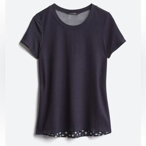 Papermoon - bought on stitch fix. Marisol mixed material knit top. Size XL. Navy